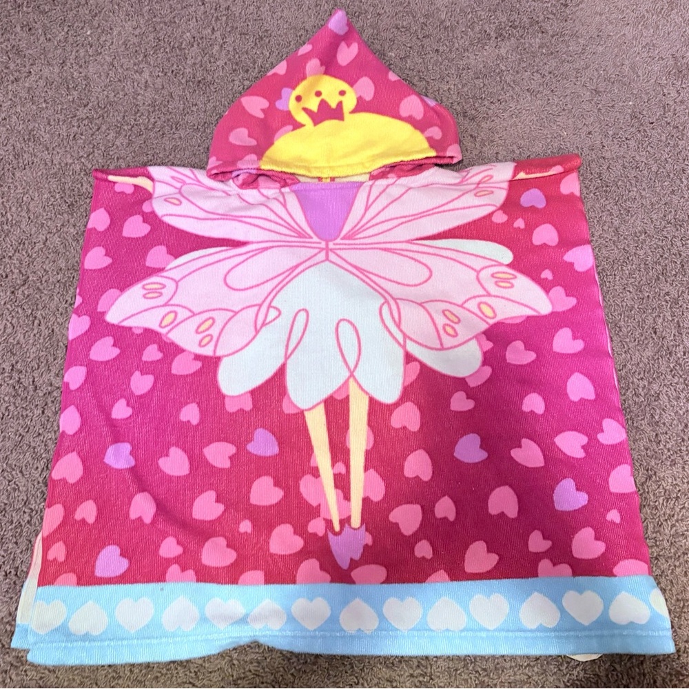 Pink Hooded Towel with Fairy Design🌸